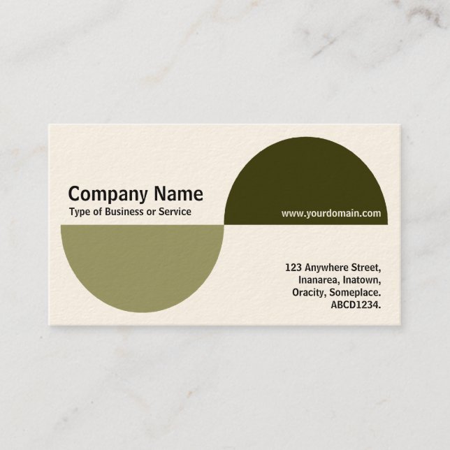 Carte De Visite Crecents alternatifs - Kaki & Olive foncé (Crème) (Devant)