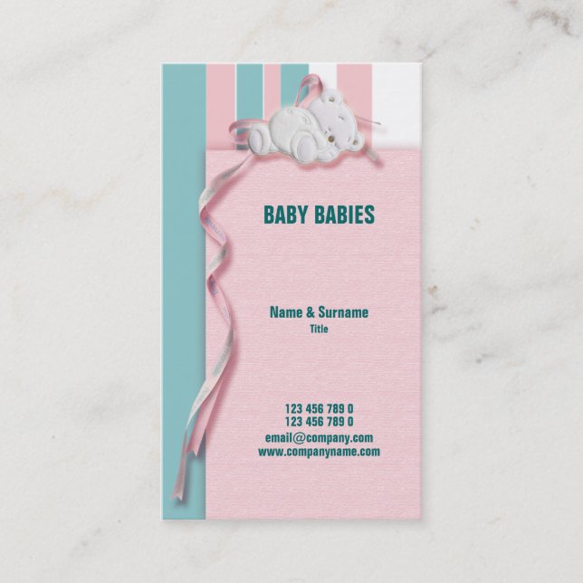 Carte De Visite Crèche de nourrissons de soins des enfants de (Devant)