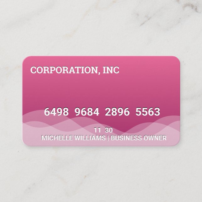 Carte De Visite Credit | Debit Card | Pink Wave (Devant)