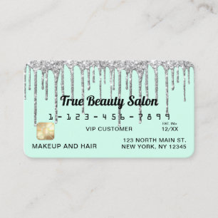 Carte De Visite Crédit Pastel Mint Green Parties scintillant en ar