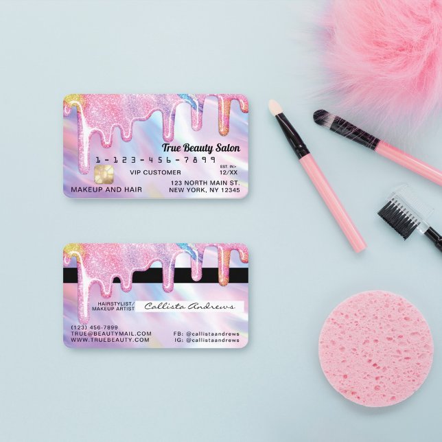 Carte De Visite Crédit Unicorn Holographic épais Parties scintilla (Créateur téléchargé)