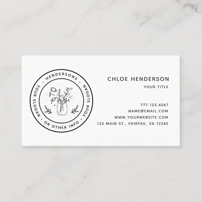 Carte De Visite Créez vos propres fleurs de jarres de Mason (Devant)