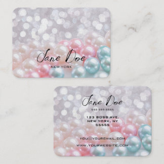 Carte De Visite Créez vos propres perles bleues et roses personnal
