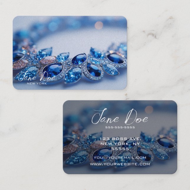 Carte De Visite Créez votre propre bracelet en pierre bleue (Devant / Derrière)
