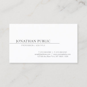Carte De Visite Créez votre propre design minimaliste élégant