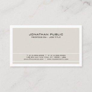 Carte De Visite Créez Votre Propre Élégant Moderne Beige Blanc Sim
