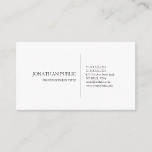 Carte De Visite Créez Votre Propre Élégant Moderne Blanc Simple