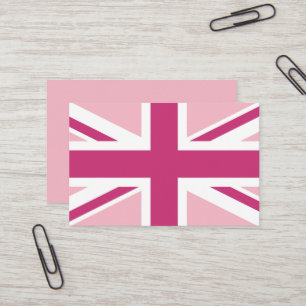 Carte De Visite Créez votre propre magenta et Union Jack blanche
