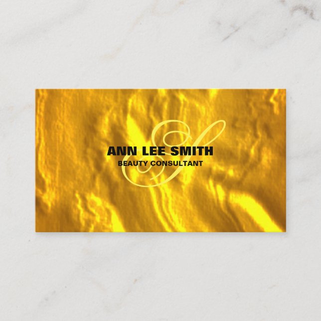 Carte De Visite Créez votre propre personnalisation Gold Art Déco  (Devant)