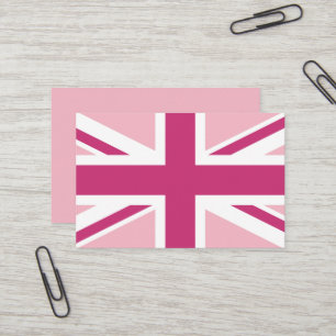 Carte De Visite Créez votre propre Union Jack magenta et blanc