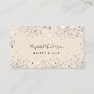 Carte De Visite Crème argent parties scintillant de la poussière m