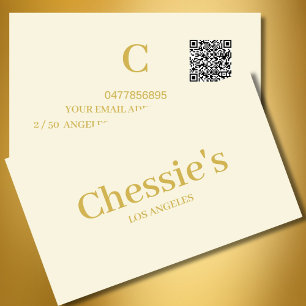 Carte De Visite Crème de code QR Simple Minimal Professionnel