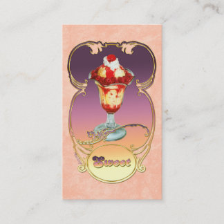 Carte De Visite Crème de glace de framboise Sundae