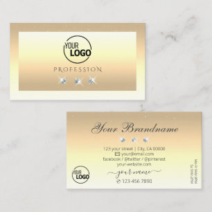 Carte De Visite Crème De Luxe Ombre De Beige Sparkle Diamonds Ajou