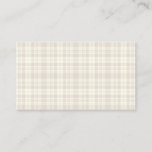 Carte De Visite Crème de plaid de tartan et no. 66 de beige