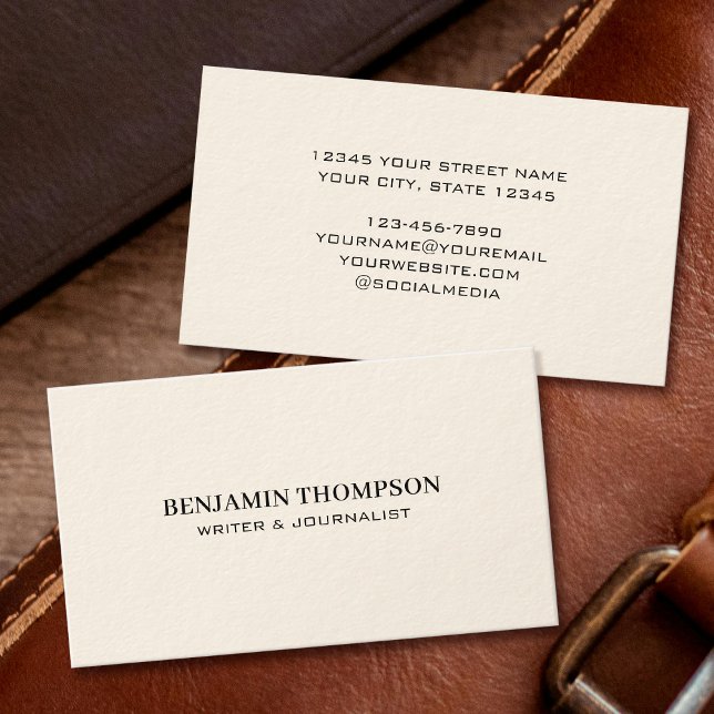 Carte De Visite Crème de typographie élégante et professionnelle N (Créateur téléchargé)