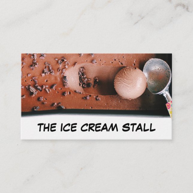 Carte De Visite Crème glacée au chocolat, Parfum de crème glacée (Devant)
