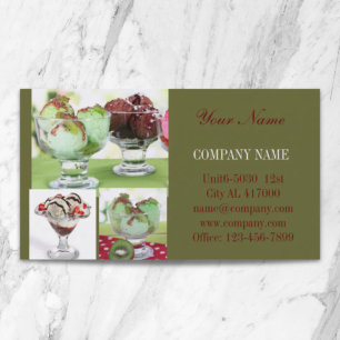 Carte De Visite Crème glacée au dessert rétro