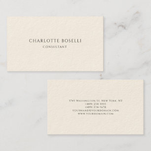 Carte De Visite Crème professionnelle minimaliste et élégante