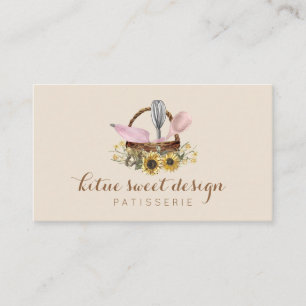 Carte De Visite Crème Tournesol Whisk Spot Pâtisserie Chef boulang