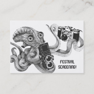 Carte De Visite Criblage de film d'appareil-photo de poulpe de