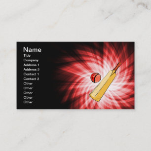 Carte De Visite Cricket ; rouge