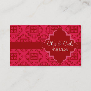 Carte De Visite Crimson Rouge Arabesque Marocain Graphique
