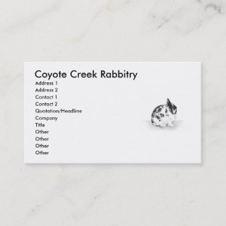 Carte De Visite Crique Rabbitry de coyote