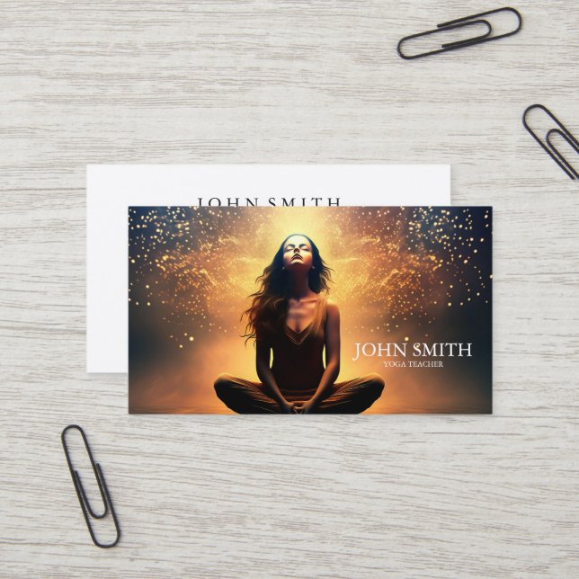 Carte De Visite Cristal Energy Healer Chakra méditation spirituell (Devant/Arrière en situation)