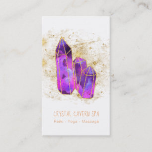 Carte De Visite *~* Cristaux d'Améthyste Etoiles de Parties scint