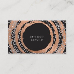 Carte De Visite Cristaux roses de Swarovski de noir d'or de