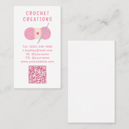 Carte De Visite Crochet de code QR simple et moderne