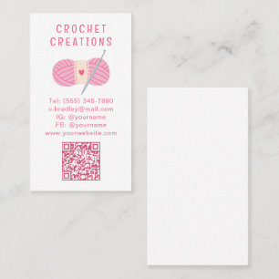 Carte De Visite Crochet de code QR simple et moderne
