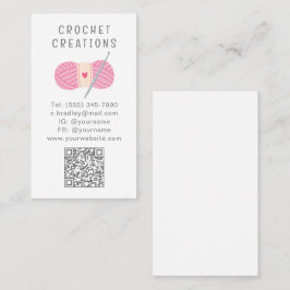 Carte De Visite Crochet de code QR simple et moderne