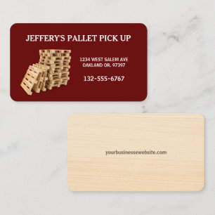 Carte De Visite Crochet de palette en bois professionnel rouge
