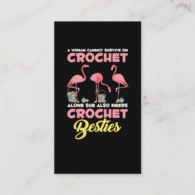 Carte De Visite Crochet Flamant rose d'artisanat Crochet amis Fil (Devant)