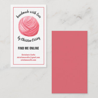Carte De Visite Crochet / Knit Pink Fer artisanal