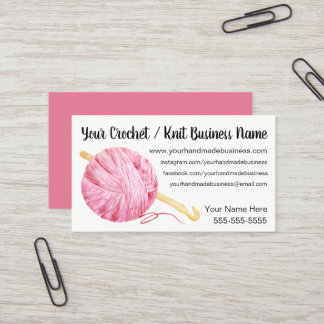 Carte De Visite Crochet rose de fil