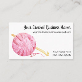 Carte De Visite Crochet rose de fil d'aquarelle