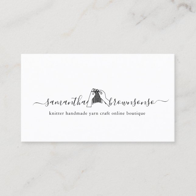 Carte De Visite Crochet tricot artisanal fil artisanal boutique ar (Devant)