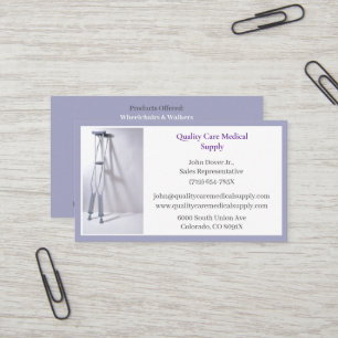 Carte De Visite Crochets en gris Équipement Services Médicales