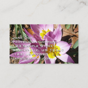 Carte De Visite Crocus roses Floral de printemps