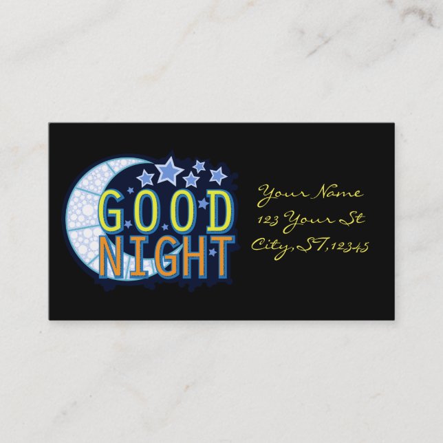 Carte De Visite Croissant de lune Thunder_Cove de bonne nuit (Devant)
