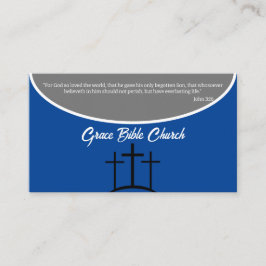 Carte De Visite Croix Bleue et Grey Pasteur ou Eglise diacre