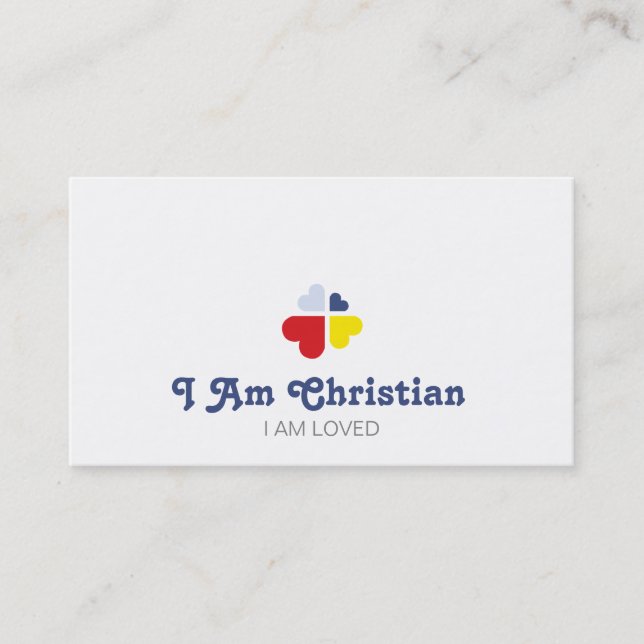 Carte De Visite Croix de cœurs (Devant)