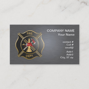 Carte De Visite Croix de lutte contre l'incendie maltaise noire