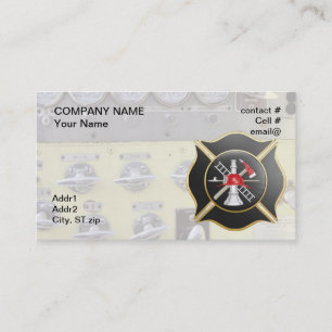 Carte De Visite Croix de lutte contre l'incendie maltaise noire