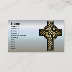 Carte De Visite Croix de noeud celtique en or et noir