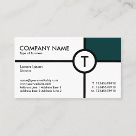 Carte De Visite Croix du cercle monogramme (vert foncé) - blanc