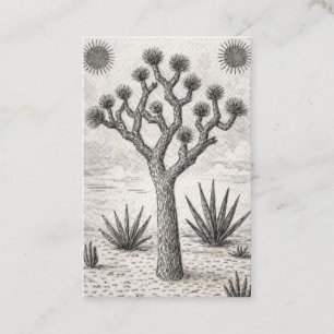Carte De Visite croquis d'arbre de joshua art de croquis du dése